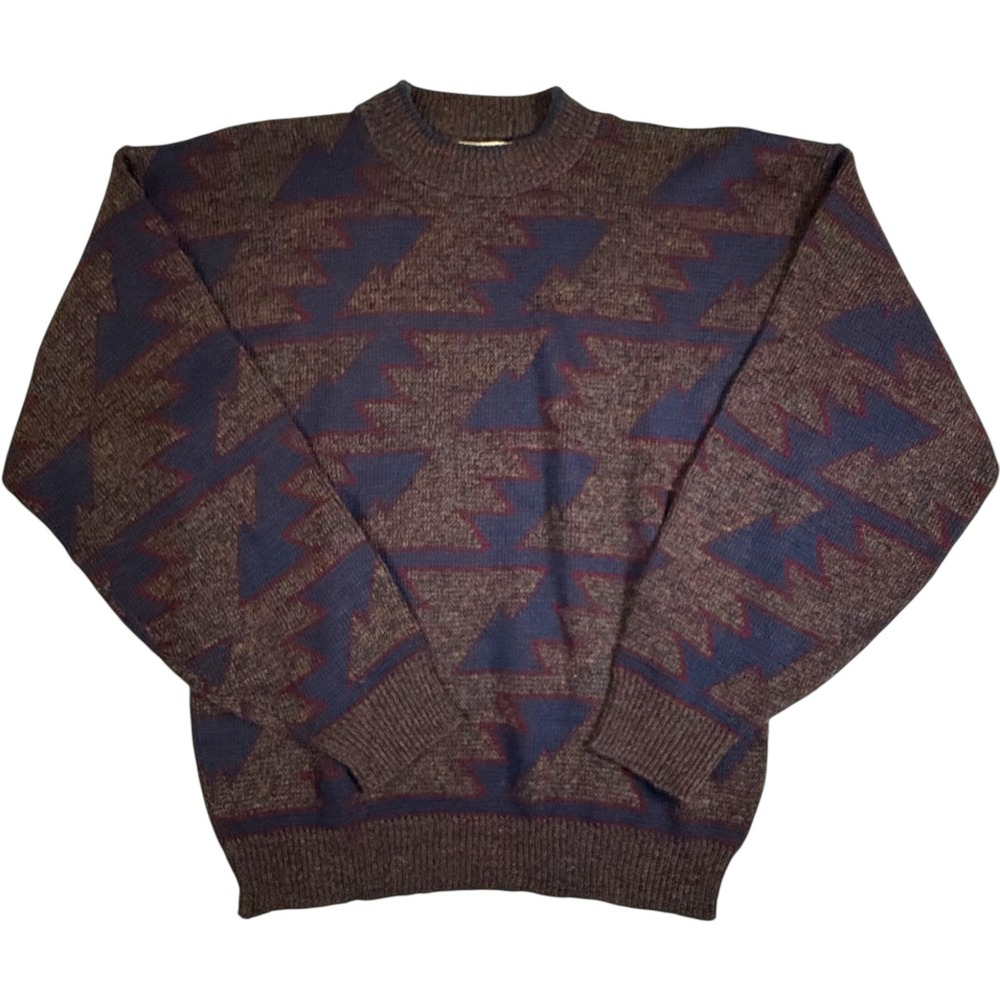 Sears Roebuck and Co Geometric Aztec Pattern Vintage Knit Pullover Sweater Large